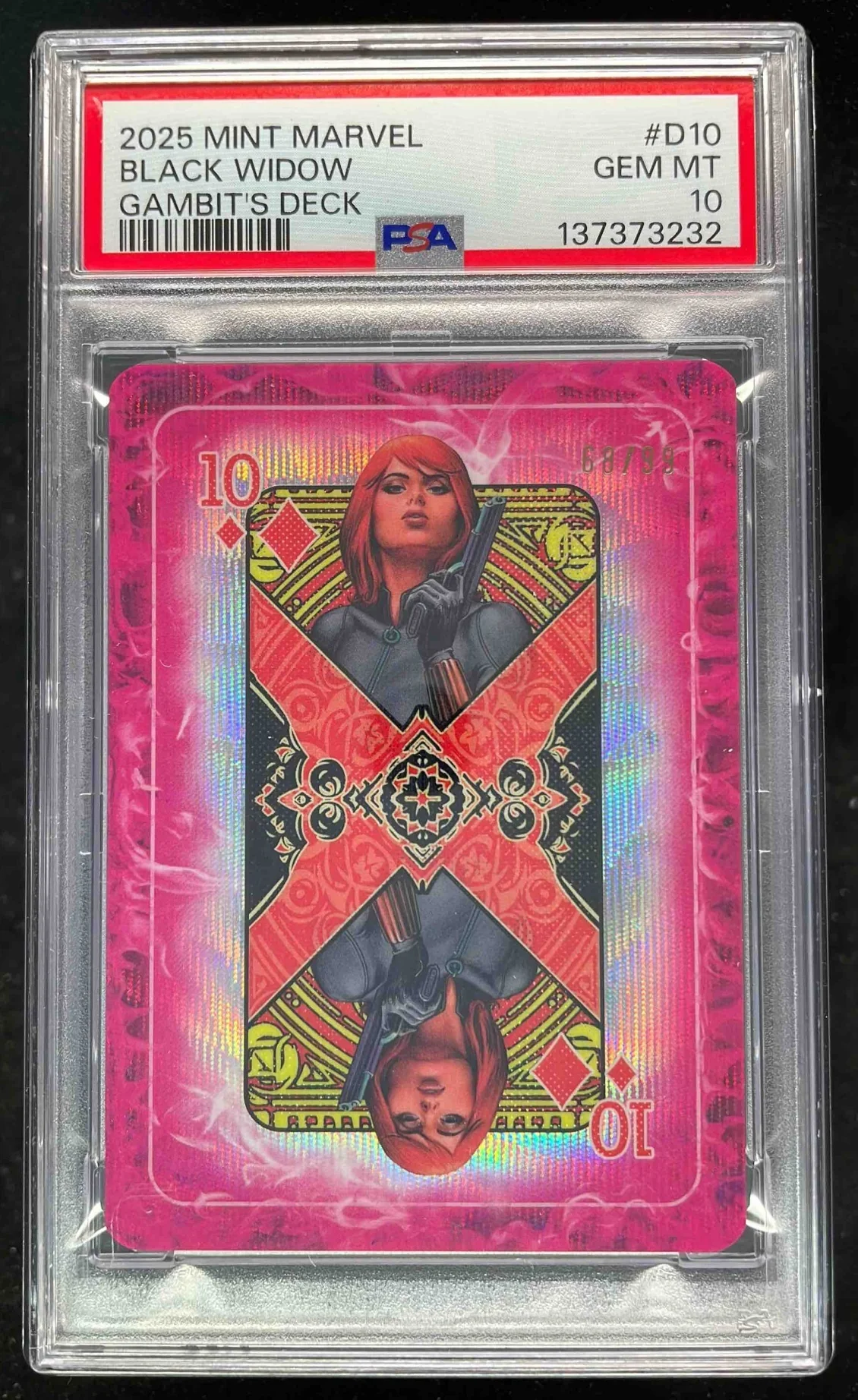 2025 Topps Mint Marvel Gambit's Deck #D-10 Black Widow /99 PSA 10