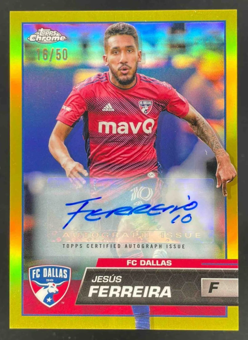 2023-24 Topps Chrome MLS Gold #41 Jesus Ferreira Auto /50