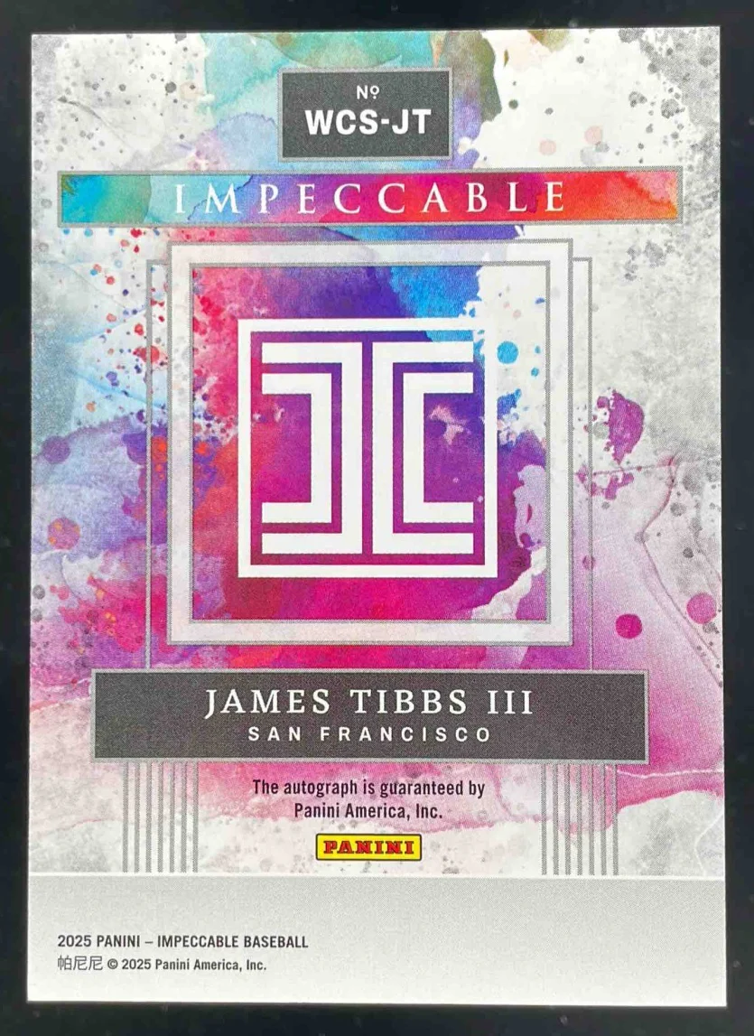 2025 Panini Impeccable Watercolor Signatures #WCS-JT James Tibbs III Auto /35 - Image 2