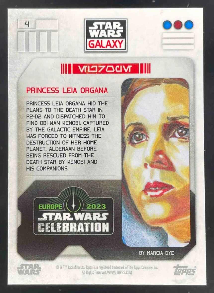 2023 Topps Star Wars Galaxy Celebration Europe Blue Princess Leia Organa /99 - Image 2
