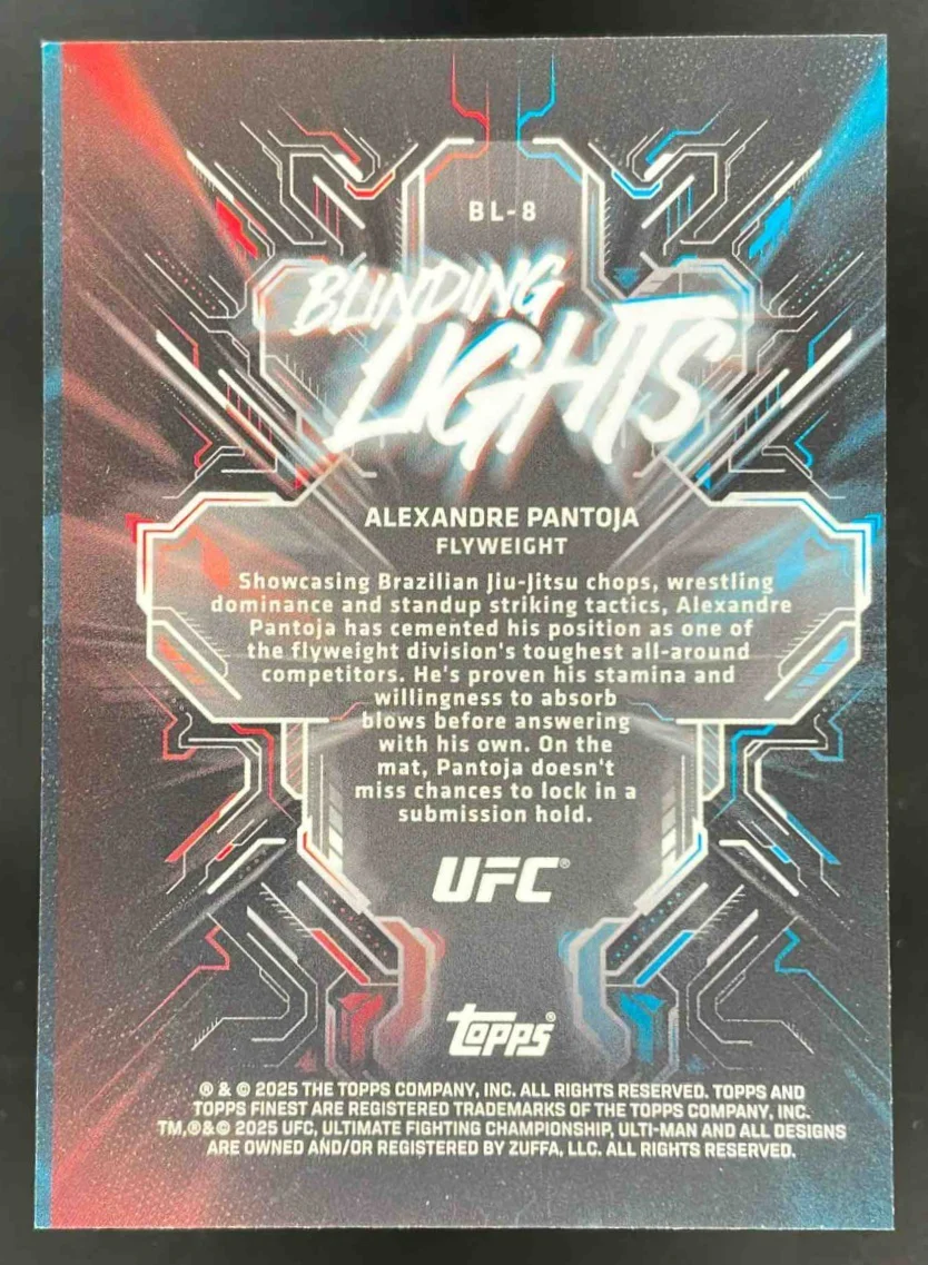2025 Topps UFC Finest Blinding Lights #BL-8 Alexandre Pantoja - Image 2