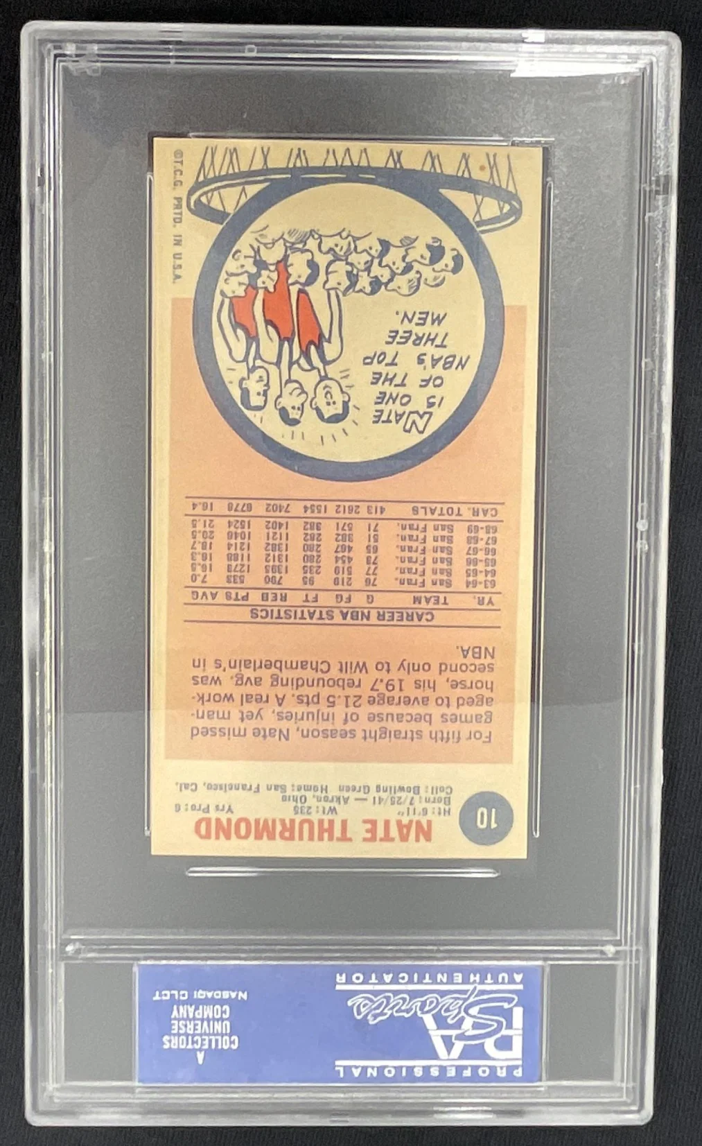 1969-70 Topps #10 Nate Thurmond RC PSA 8 - Image 2