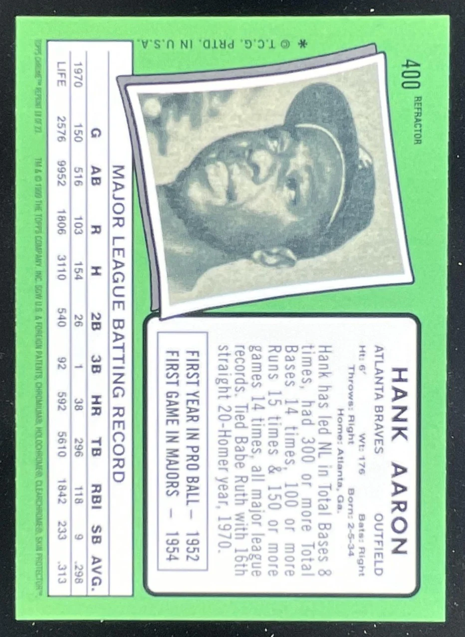 2000 Topps Hank Aaron Chrome Refractors #18 Hank Aaron - Image 2