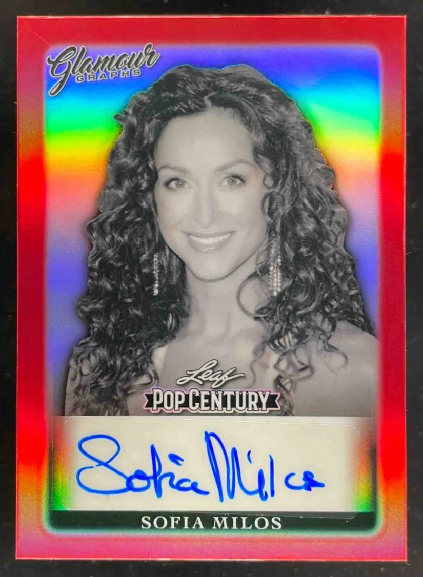 2022 Leaf Metal Pop Century Glamour Graphs Prismatic Red Sofia Milos Auto /5