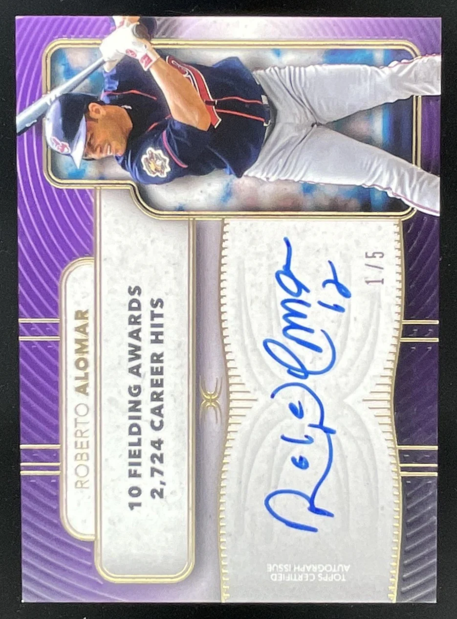 2021 Topps Definitive Legendary Collection Purple #LAC-RA Roberto Alomar Auto /5