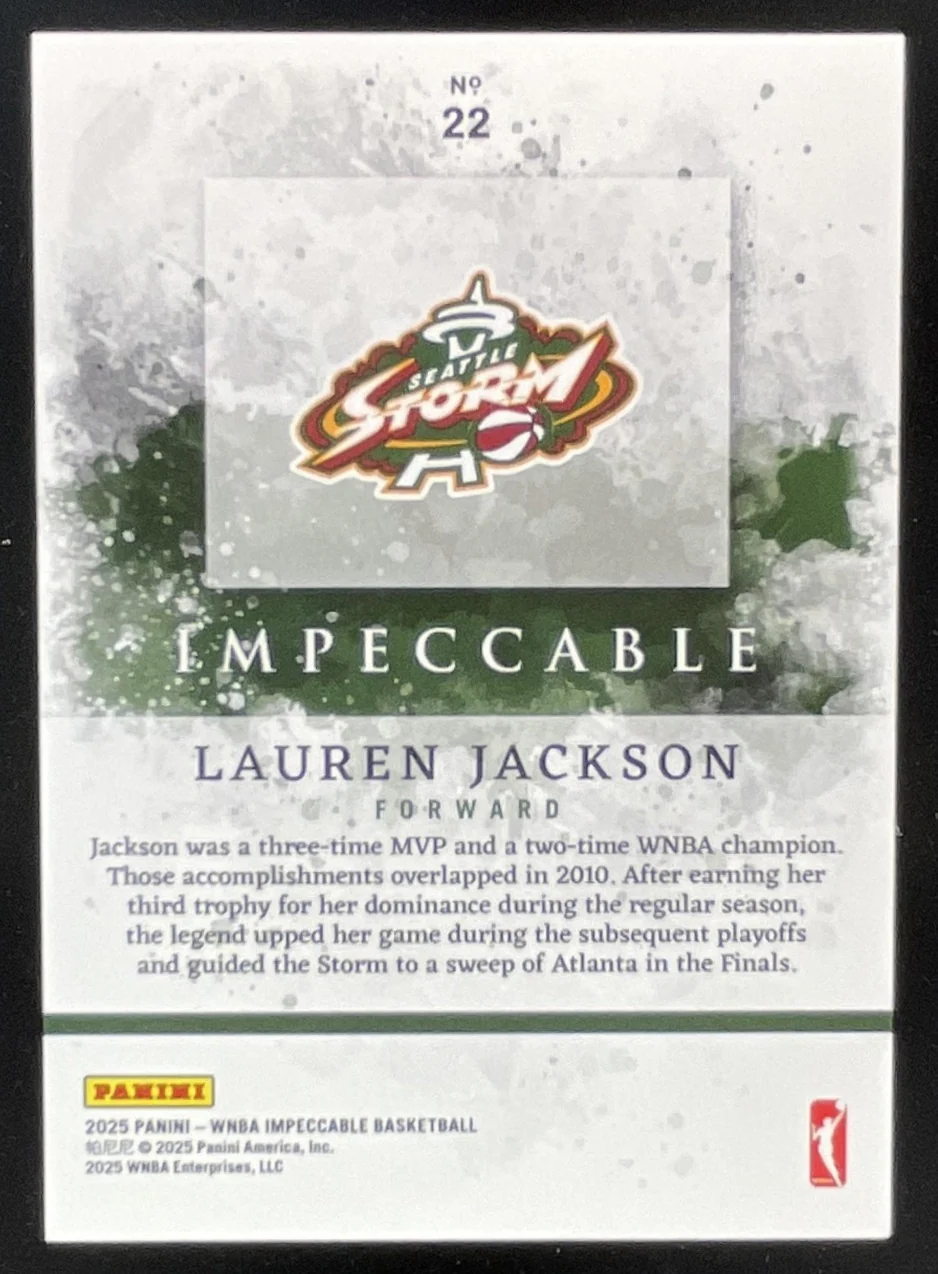 2025 Panini Impeccable WNBA #22 Lauren Jackson /75 - Image 2