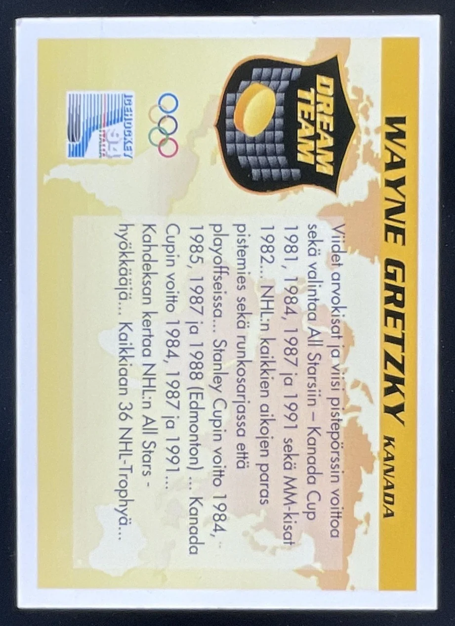 1994 Kiekk Dream Team #344 Wayne Gretzky - Image 2