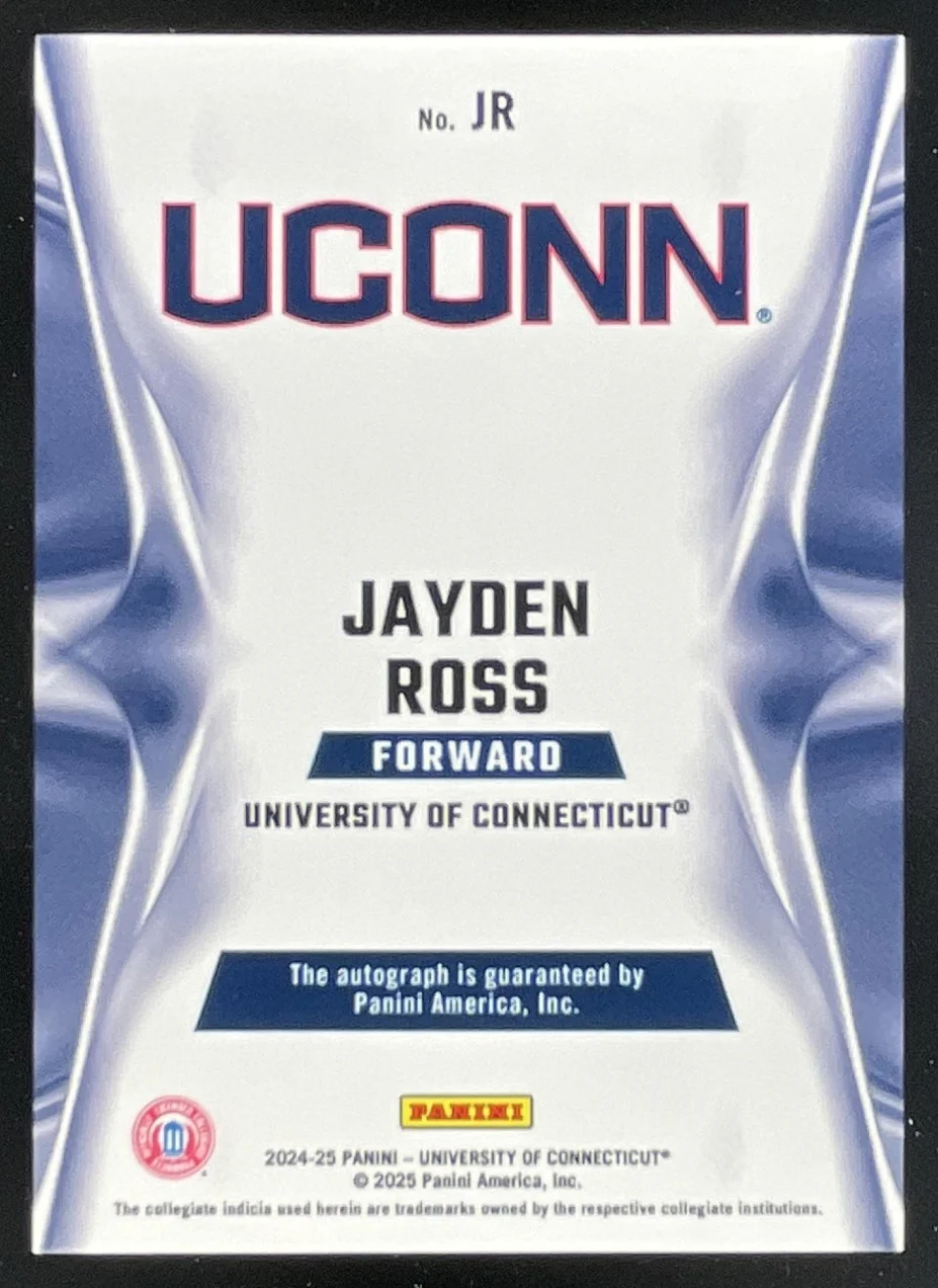2024-25 Panini UConn Private Signings Cracked Ice #JR Jayden Ross Auto /99 - Image 2