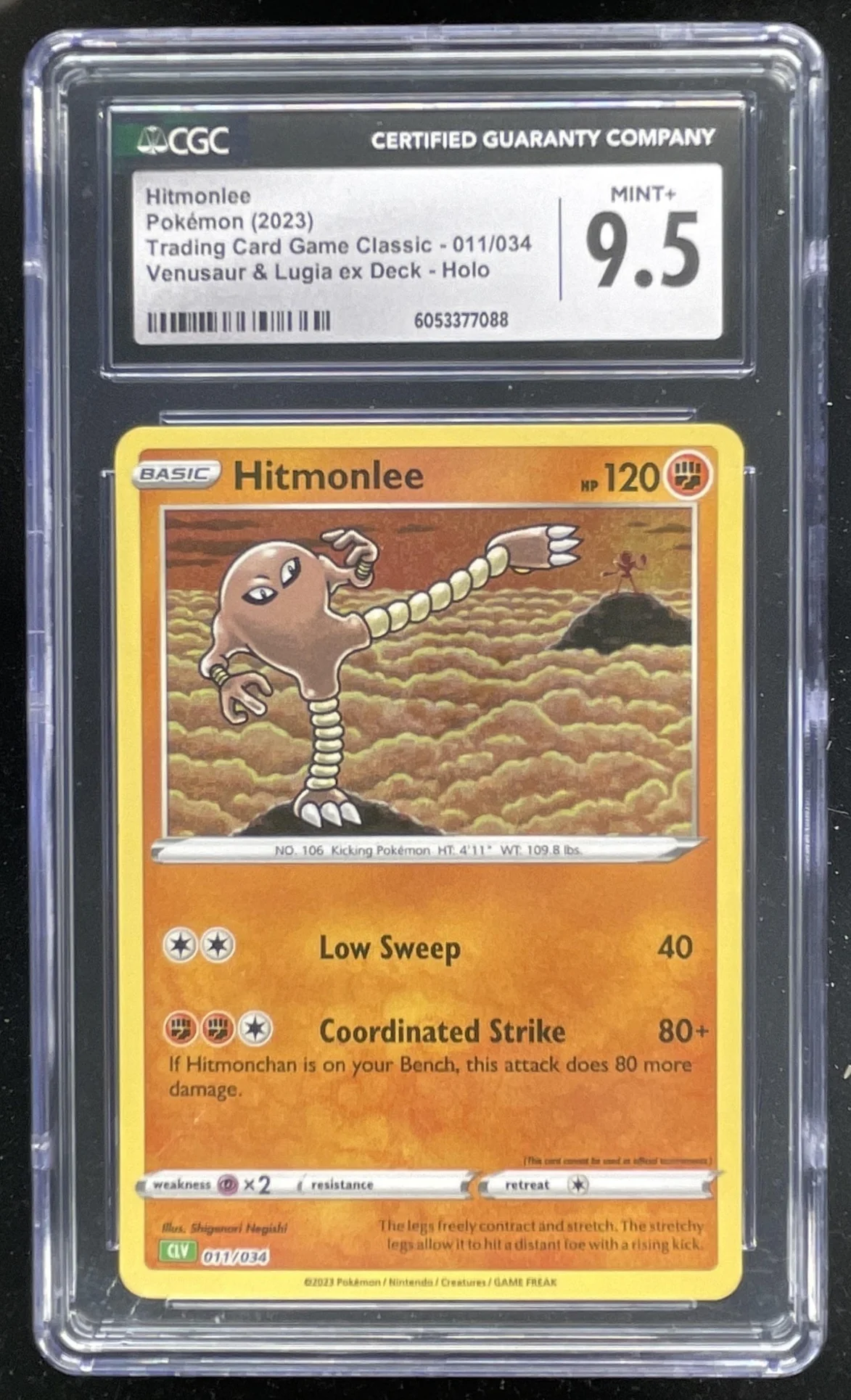 2023 Pokemon Classic Collection Venusaur & Lugia ex Deck #011 Hitmonlee CGC 9.5