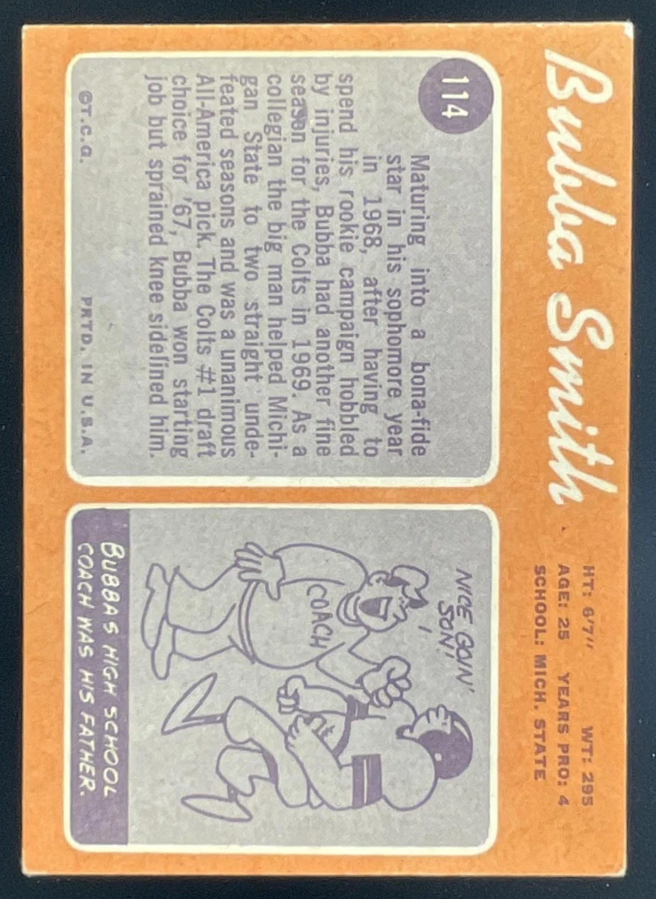 1970 Topps #114 Bubba Smith RC - Image 2