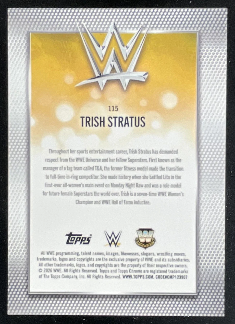 2026 Topps Chrome WWE Logofractor Gold Refractor #115 Trish Stratus /50 - Image 2
