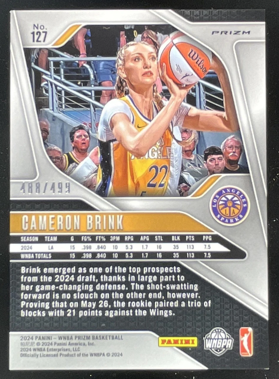 2024 Panini WNBA Prizm Pulsar Prizm #127 Cameron Brink RC /499 - Image 2