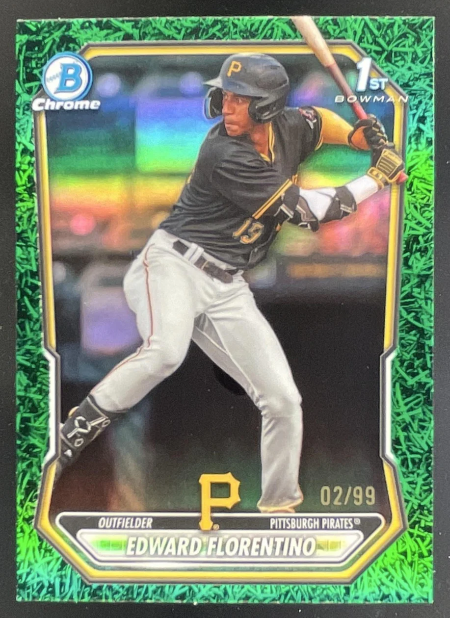 2026 Bowman Chrome Prospects Green Grass #BCP-82 Edward Florentino RC /99
