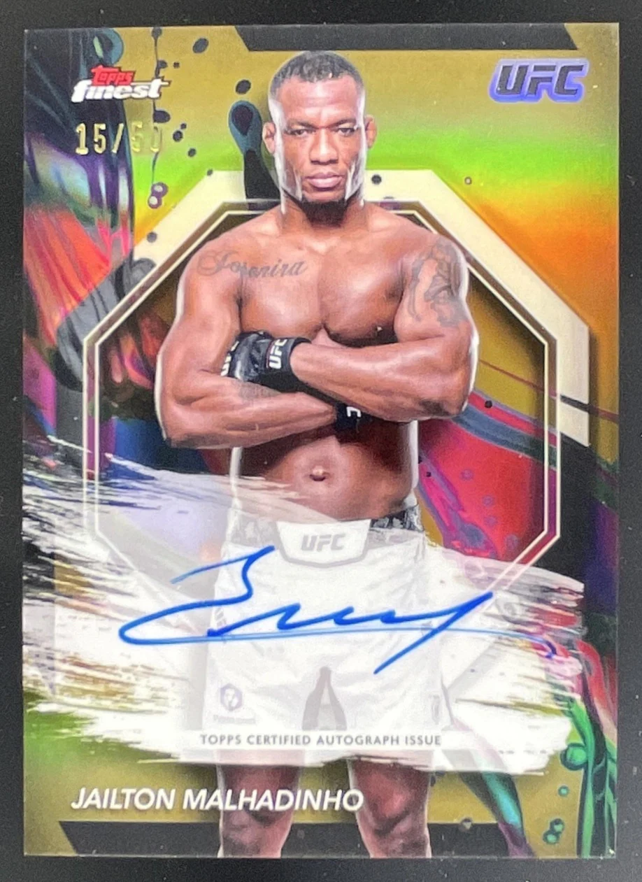 2024 Topps Finest UFC Finest Gold #FA-JNA Jailton Malhadinho Auto /50