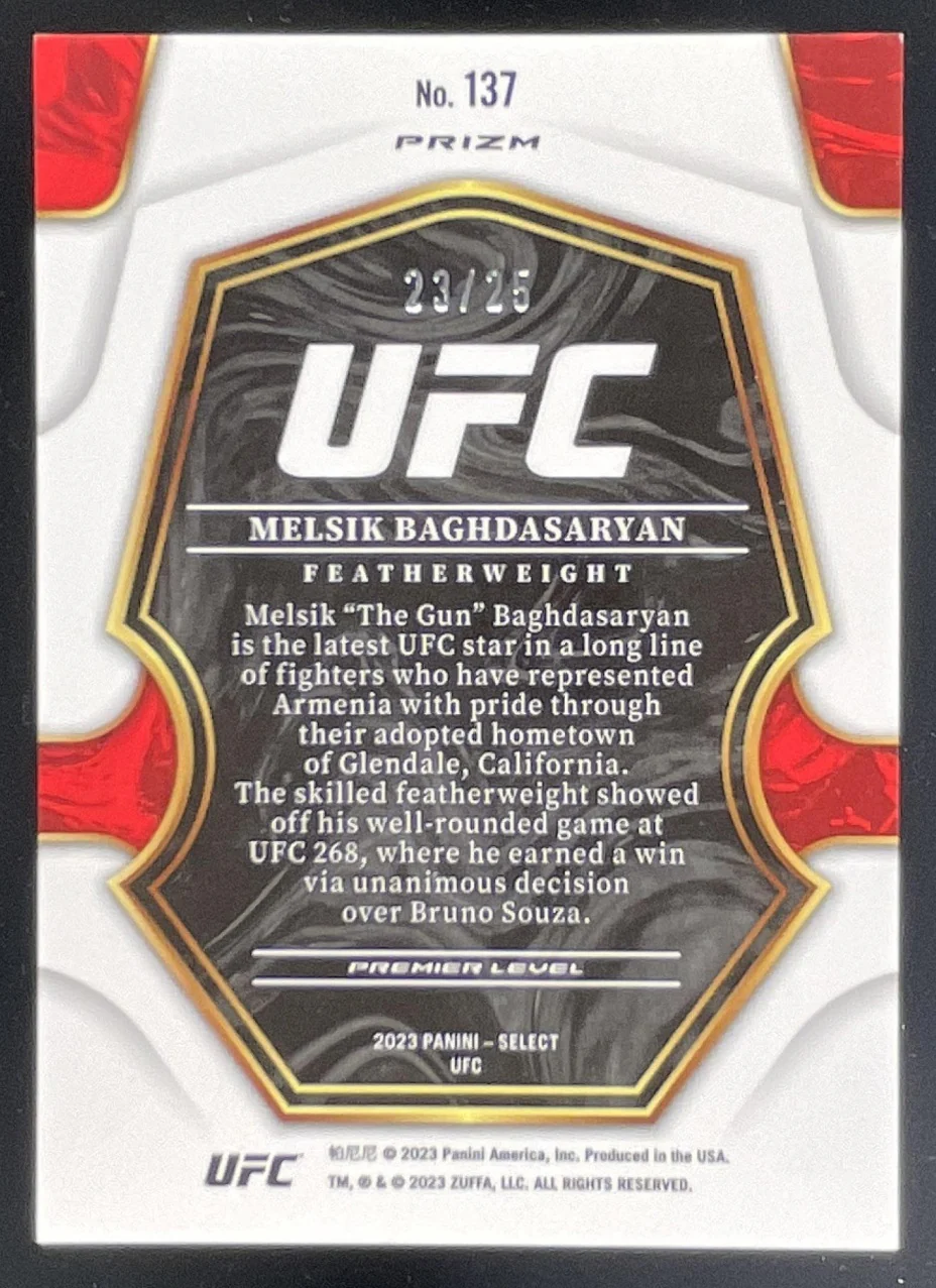 2023 Panini Select UFC Tie Dye Prizms #137 Melsik Baghdasaryan /25 - Image 2