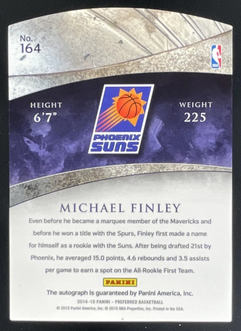2014-15 Panini Preferred #164 Michael Finley Autograph Auto /35 - Image 2