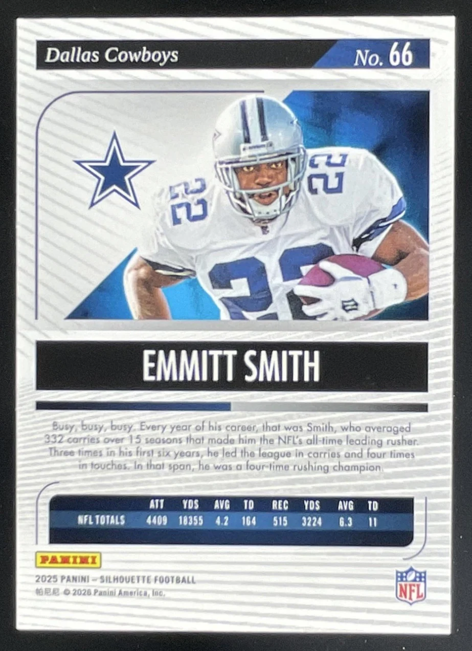 2025 Panini Silhouette Green #66 Emmitt Smith /5 - Image 2