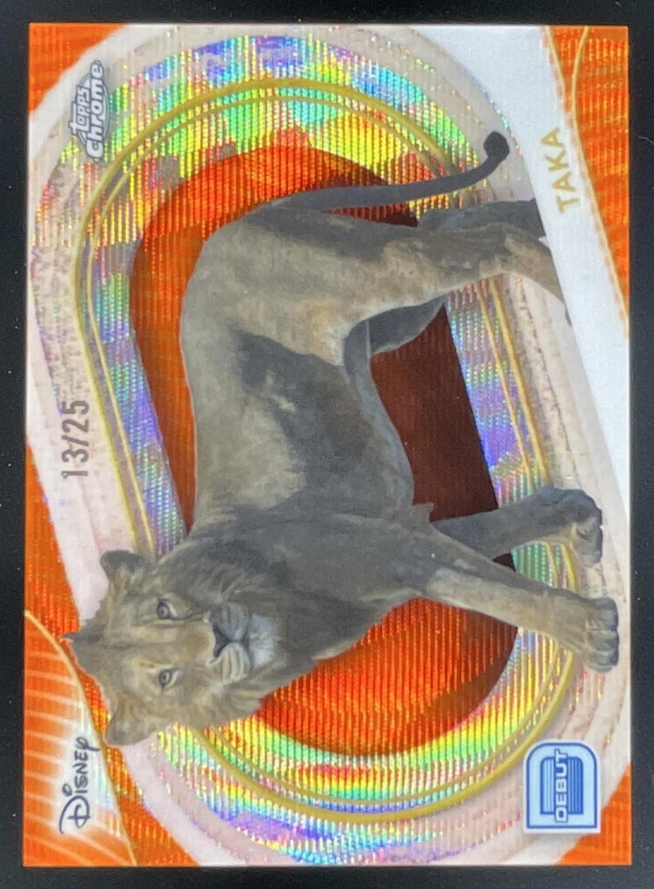 2025 Topps Chrome Disney Orange Wave Refractor #197 Taka /25