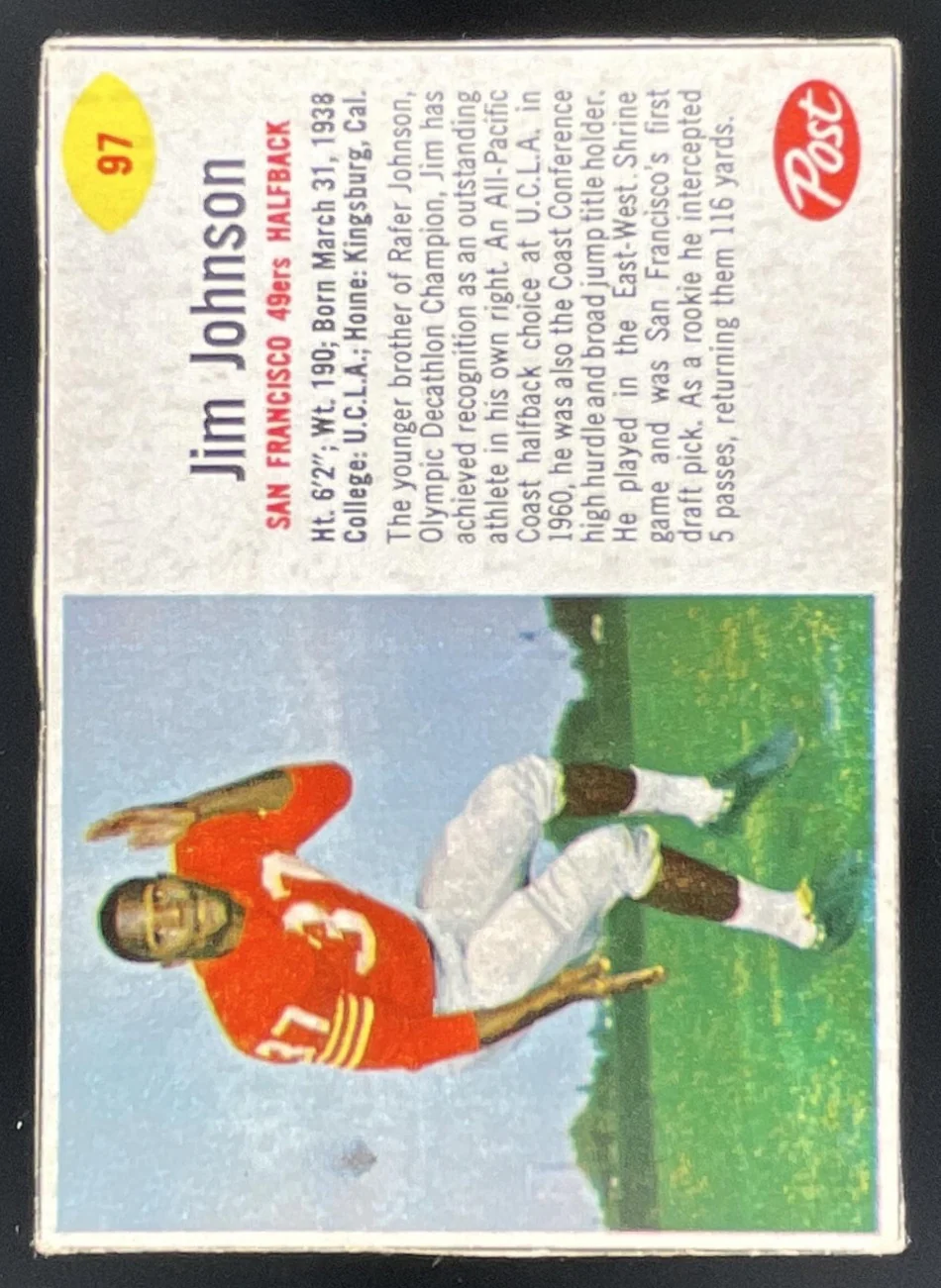 1962 Post Cereal #97 Jim Johnson SP