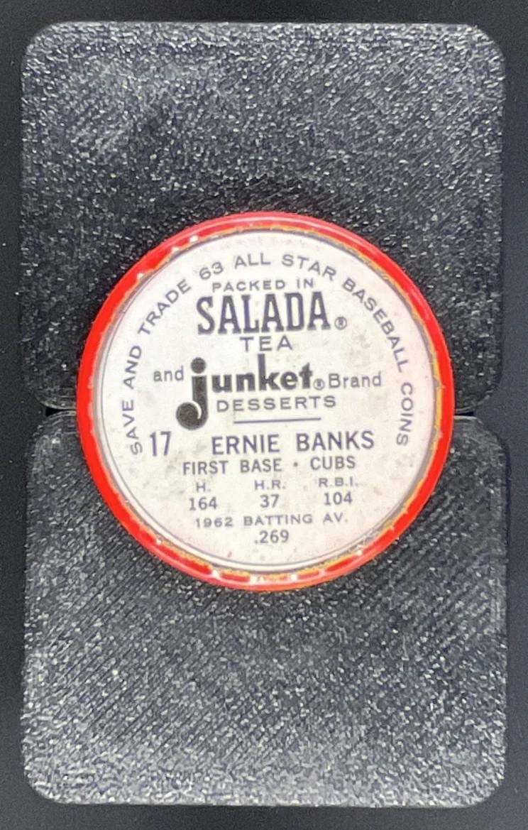 1963 Salada Coins #17 Ernie Banks - Image 2