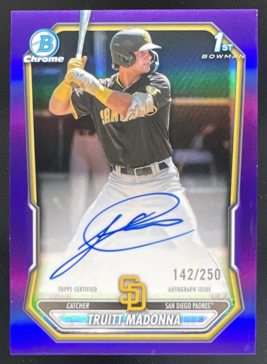 2026 Bowman Chrome Purple Refractor #CPA-TM Truitt Madonna RC Auto /250