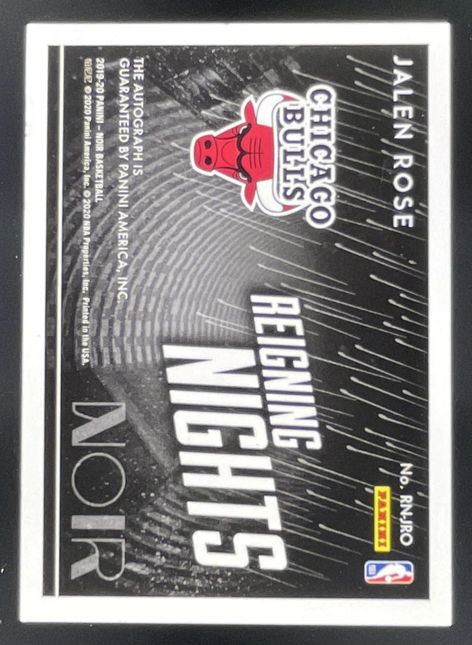 2019-20 Panini Noir Reigning Nights Signatures #RN-JRO Jalen Rose Auto /99 - Image 2