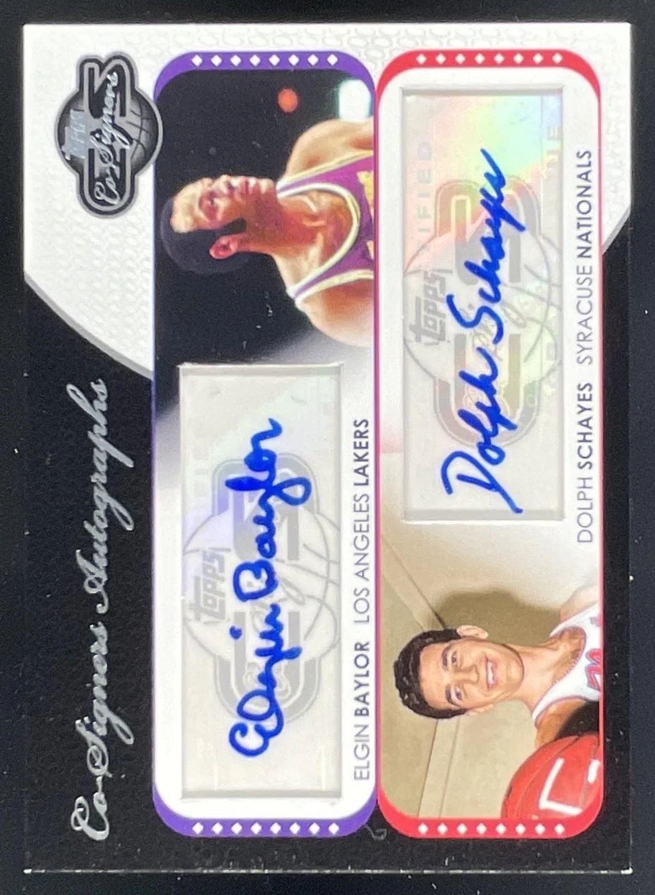 2008-09 Topps Co-Signers Dual #CS-BS Elgin Baylor Dolph Schayes Auto /240