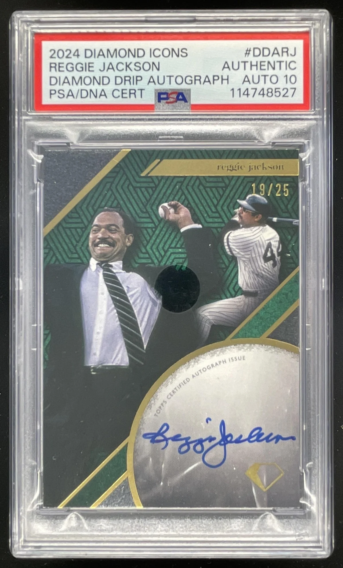 2024 Topps Diamond Icons Drip #DDA-RJ Reggie Jackson Auto /25 PSA Authentic