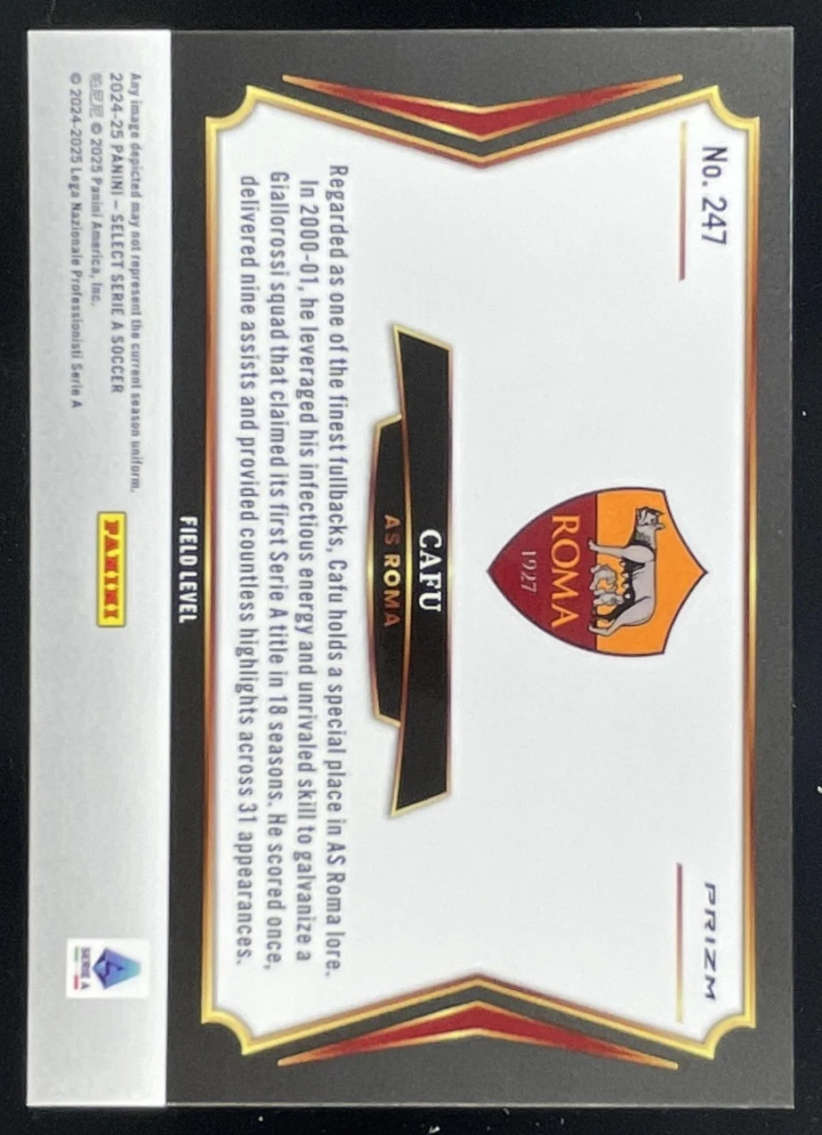 2024-25 Panini Select Serie A Field Level Green Ice #247 Cafu - Image 2
