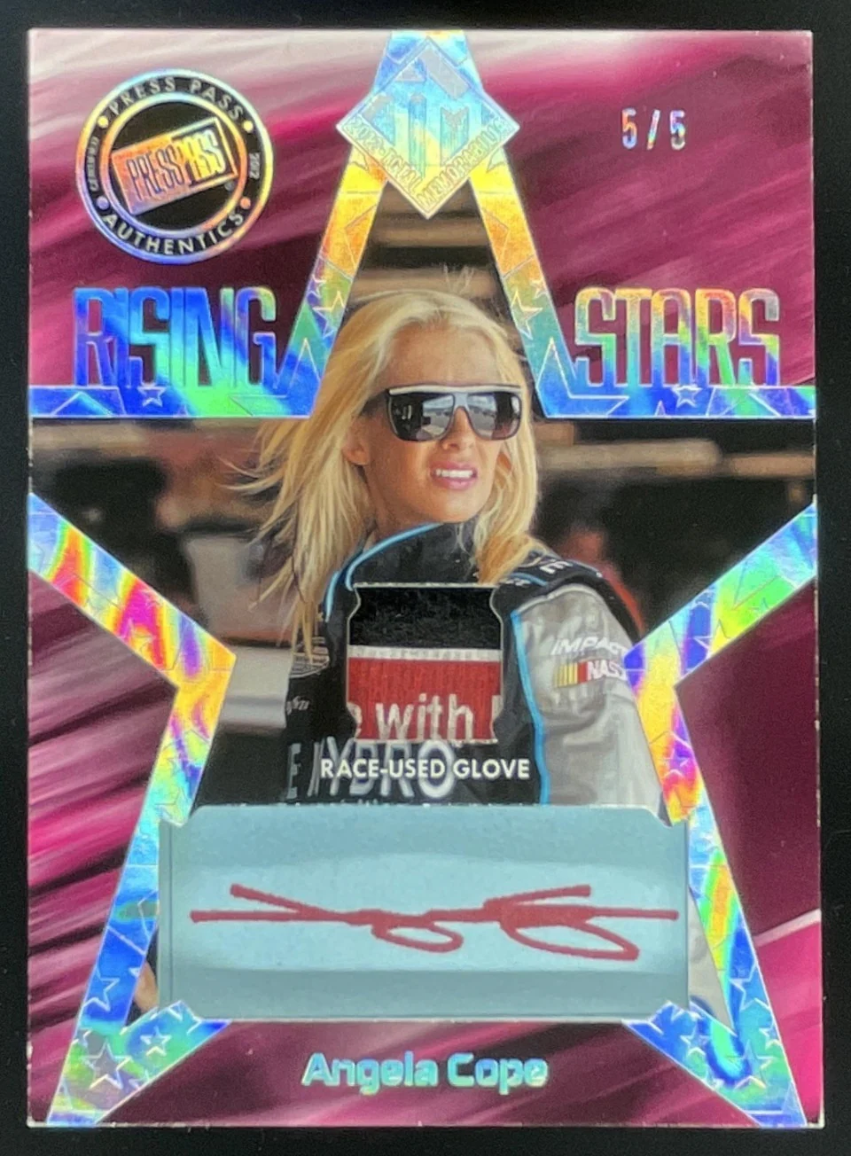 2012 Press Pass Rising Stars Autograph Glove #RS-AC2 Angela Cope Auto /5