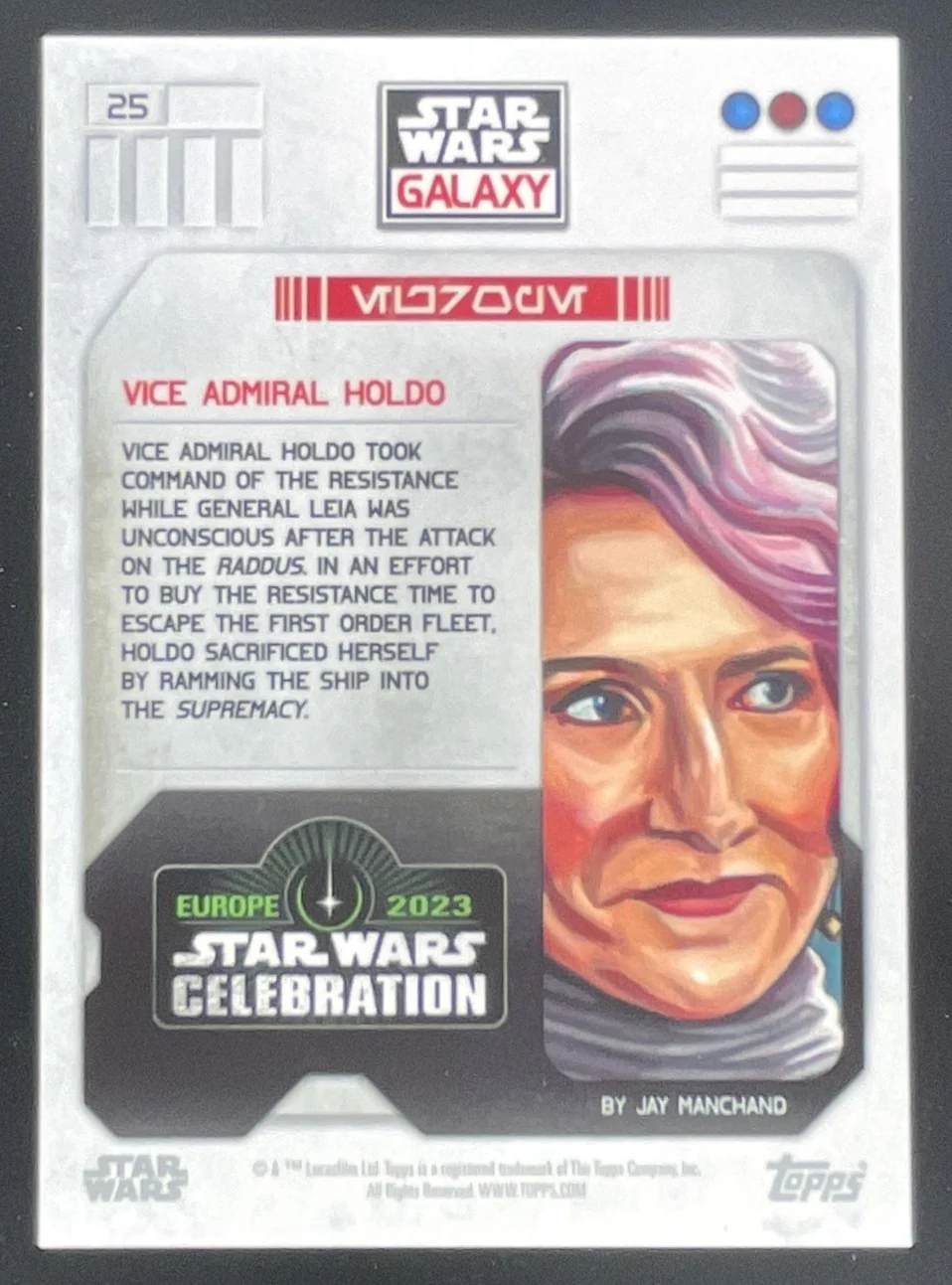 2023 Topps Star Wars Galaxy Wars Celebration Europe 2023 -Orange #3 Han Solo /25 - Image 2