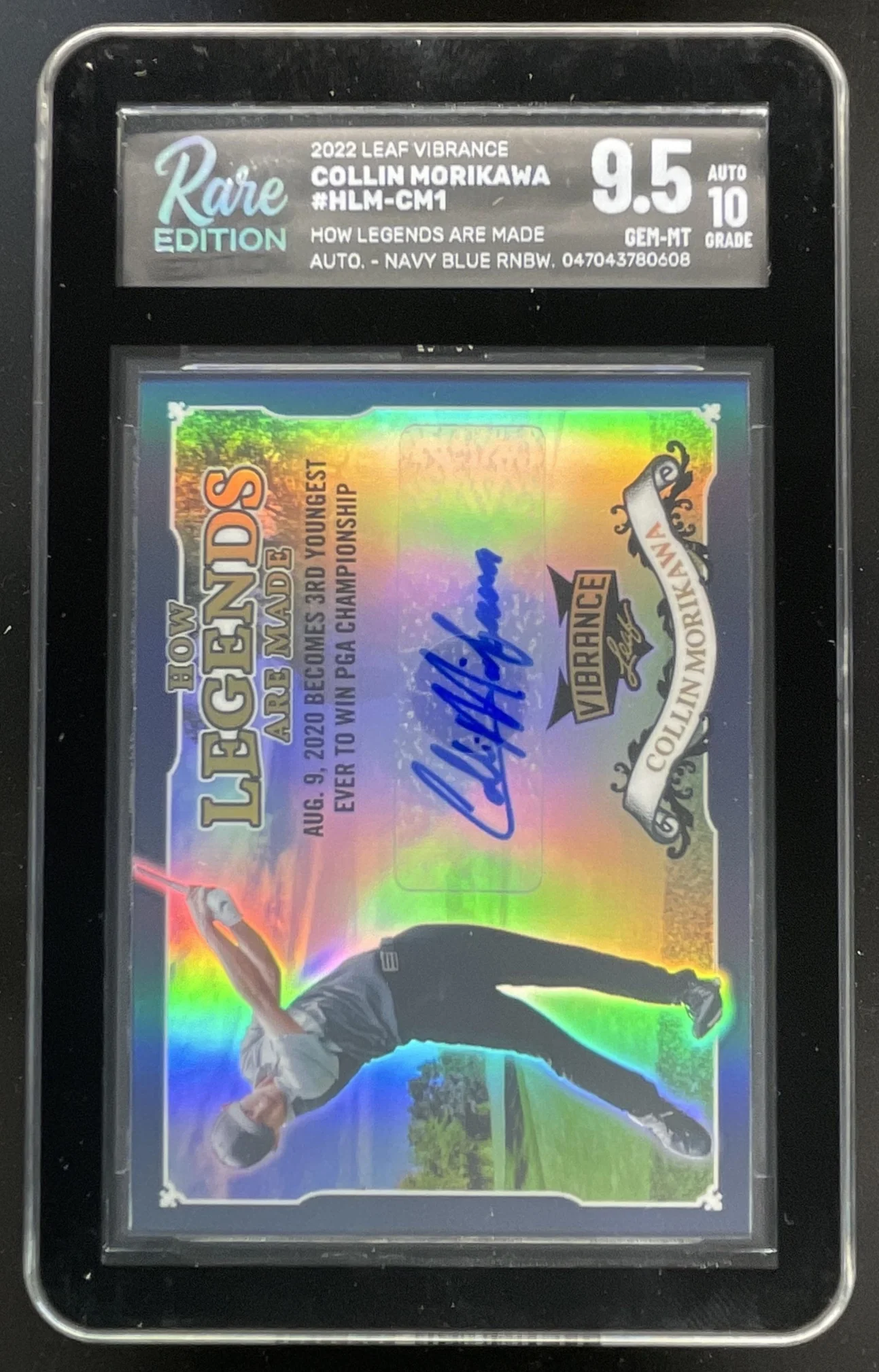 2022 Leaf Vibrance Autograph Navy Blue Collin Morikawa Auto RARE 9.5