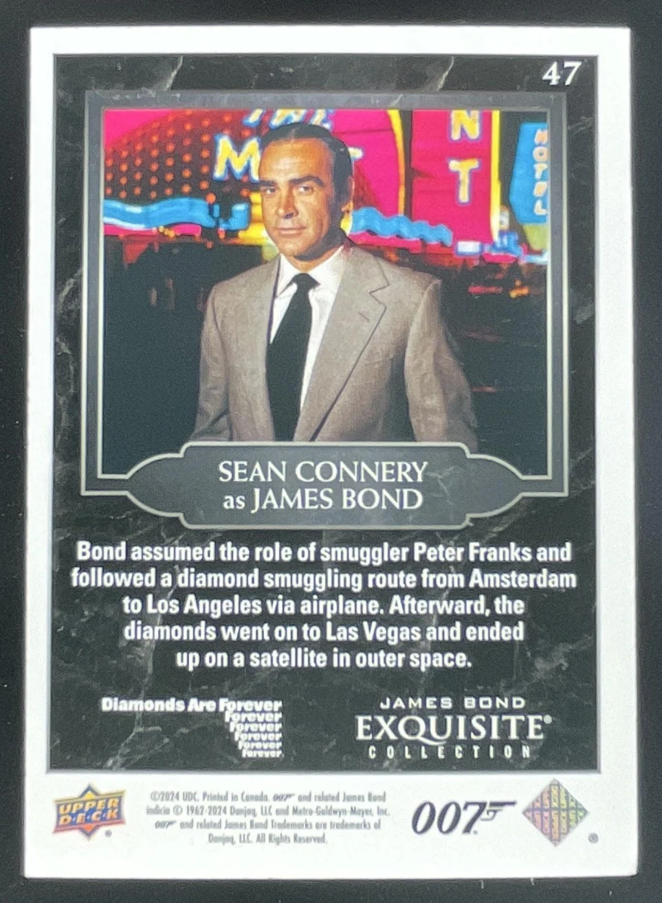 2024 Exquisite Collection James Bond 007 #47 Sean Connery as James Bond /175 - Image 2