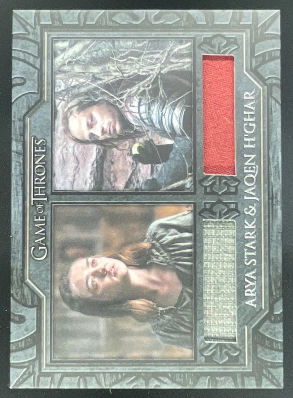 2025 Game of Thrones The Great Houses Dual Relics #DC17 Arya Stark Jaqen H'ghar