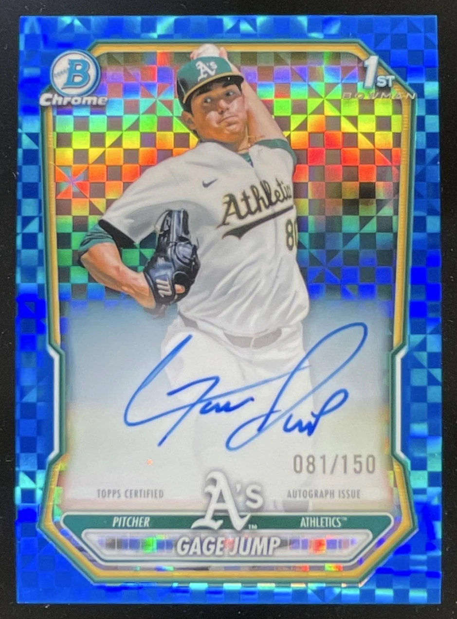 2026 Bowman Chrome Autograph Blue X-Fractor #CPA-GJ Gage Jump RC Auto /150
