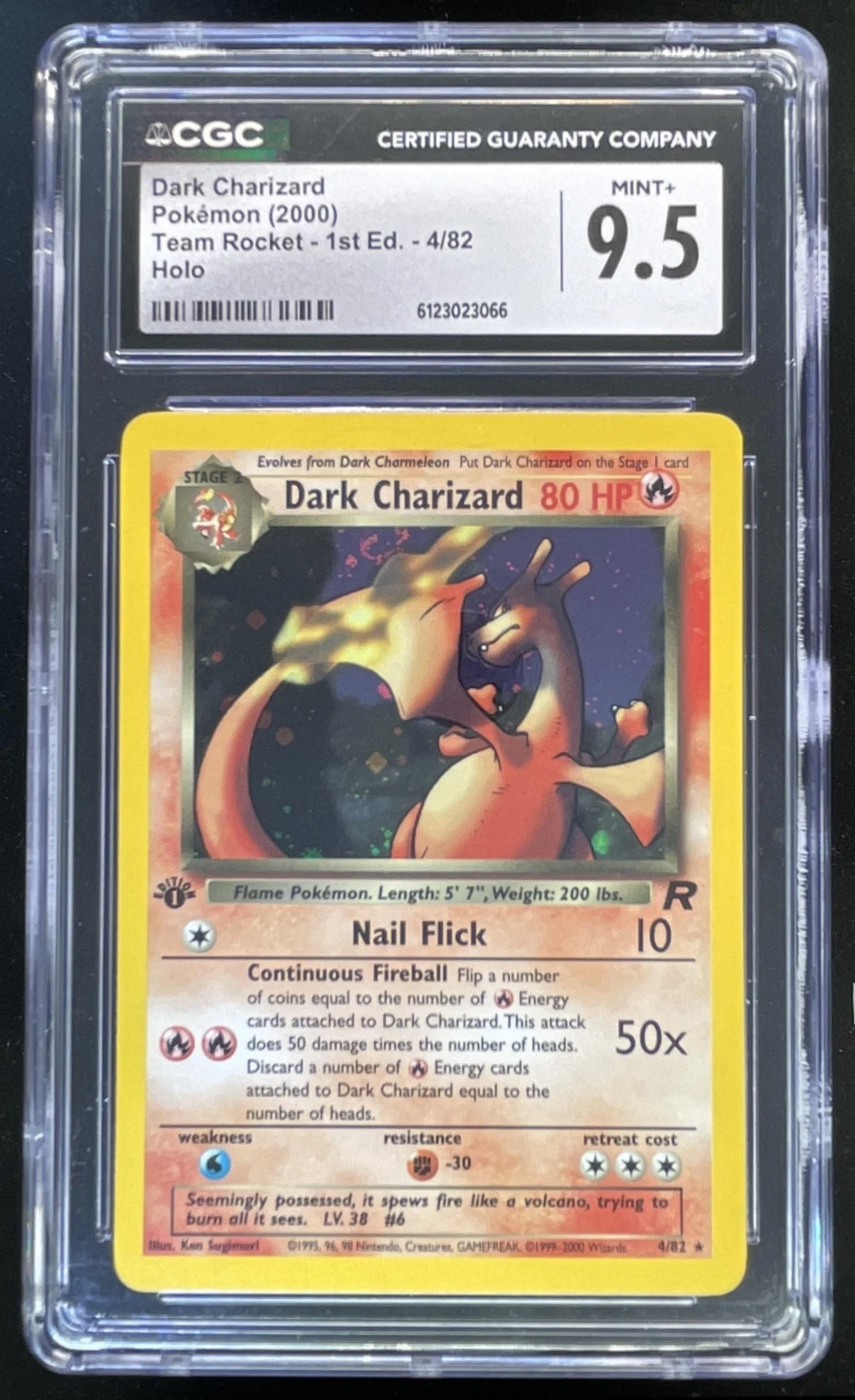 2000 Pokemon Team Rocket First Edition #4/82 Dark Charizard Holo CGC 9.5