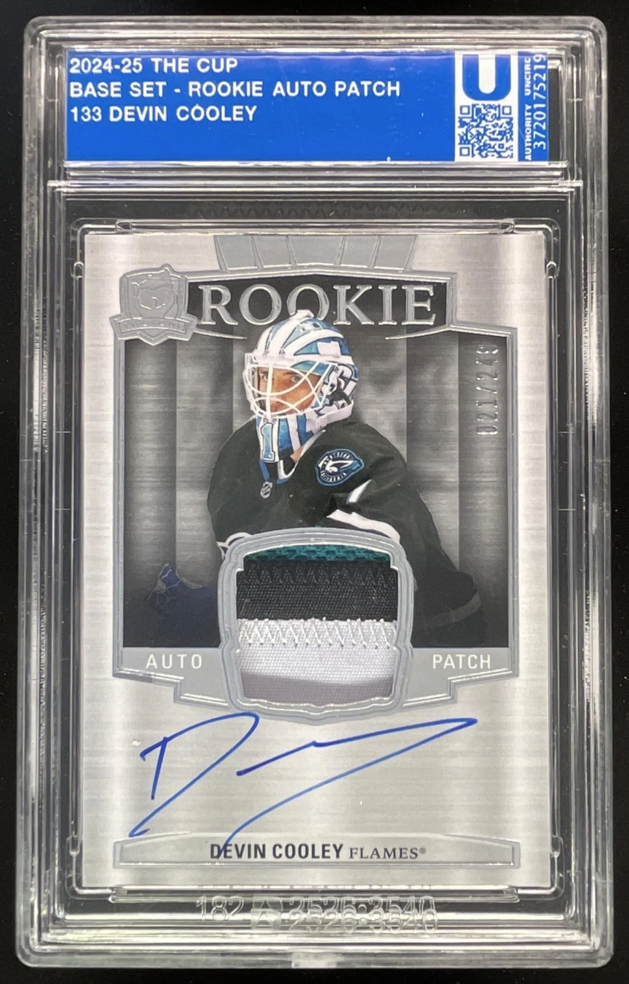 2024-25 Upper Deck The Cup #133 Devin Cooley Rookie Patch Auto RC /249