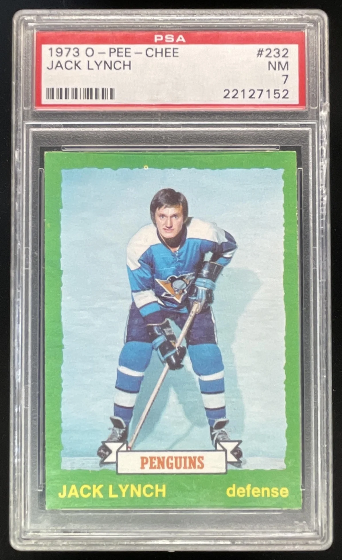 1973-74 O-Pee-Chee #232 Jack Lynch PSA 7