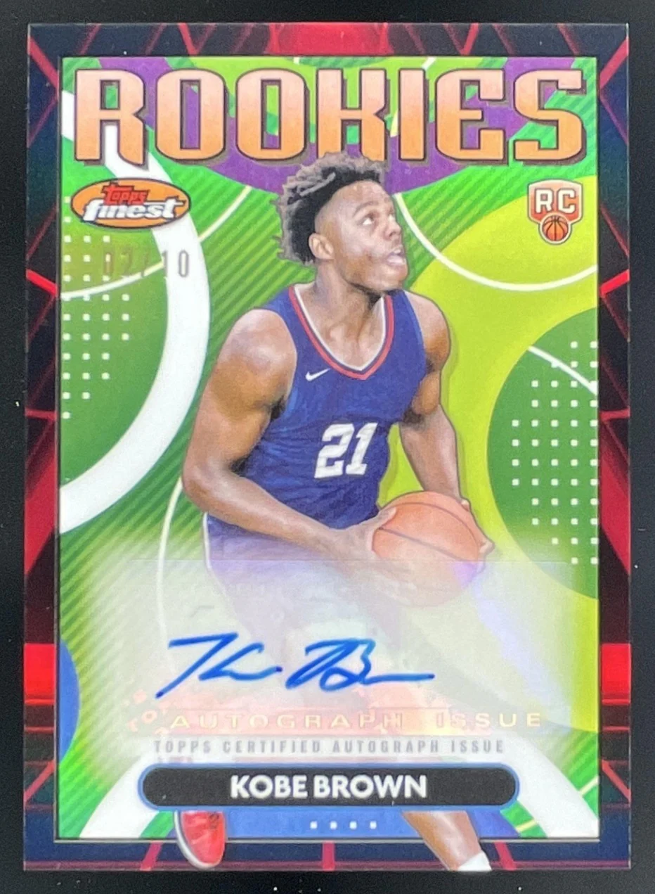 2023-24 Topps Finest Rookie Red/Black Vapor #RFA-KB Kobe Brown RC Auto /10