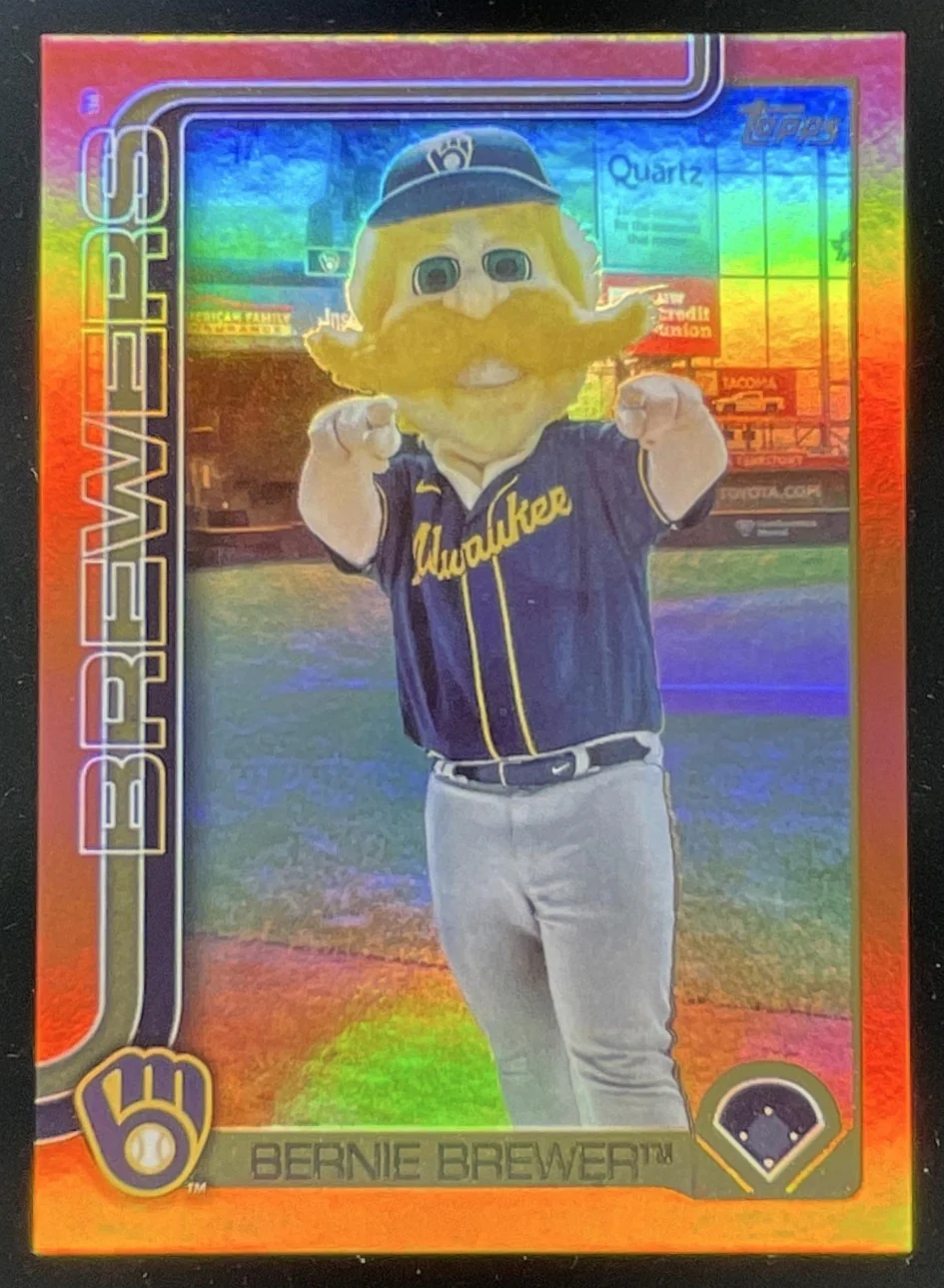 2025 Topps Mascots Orange #M-14 Bernie Brewer /25