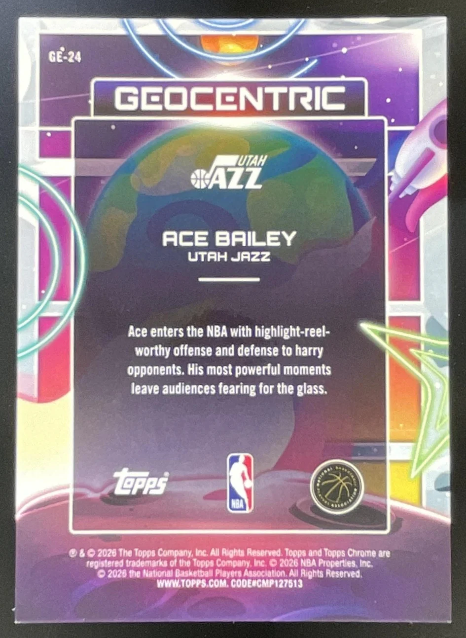 2025-26 Topps Cosmic Chrome Geocentric #GE-24 Ace Bailey RC - Image 2