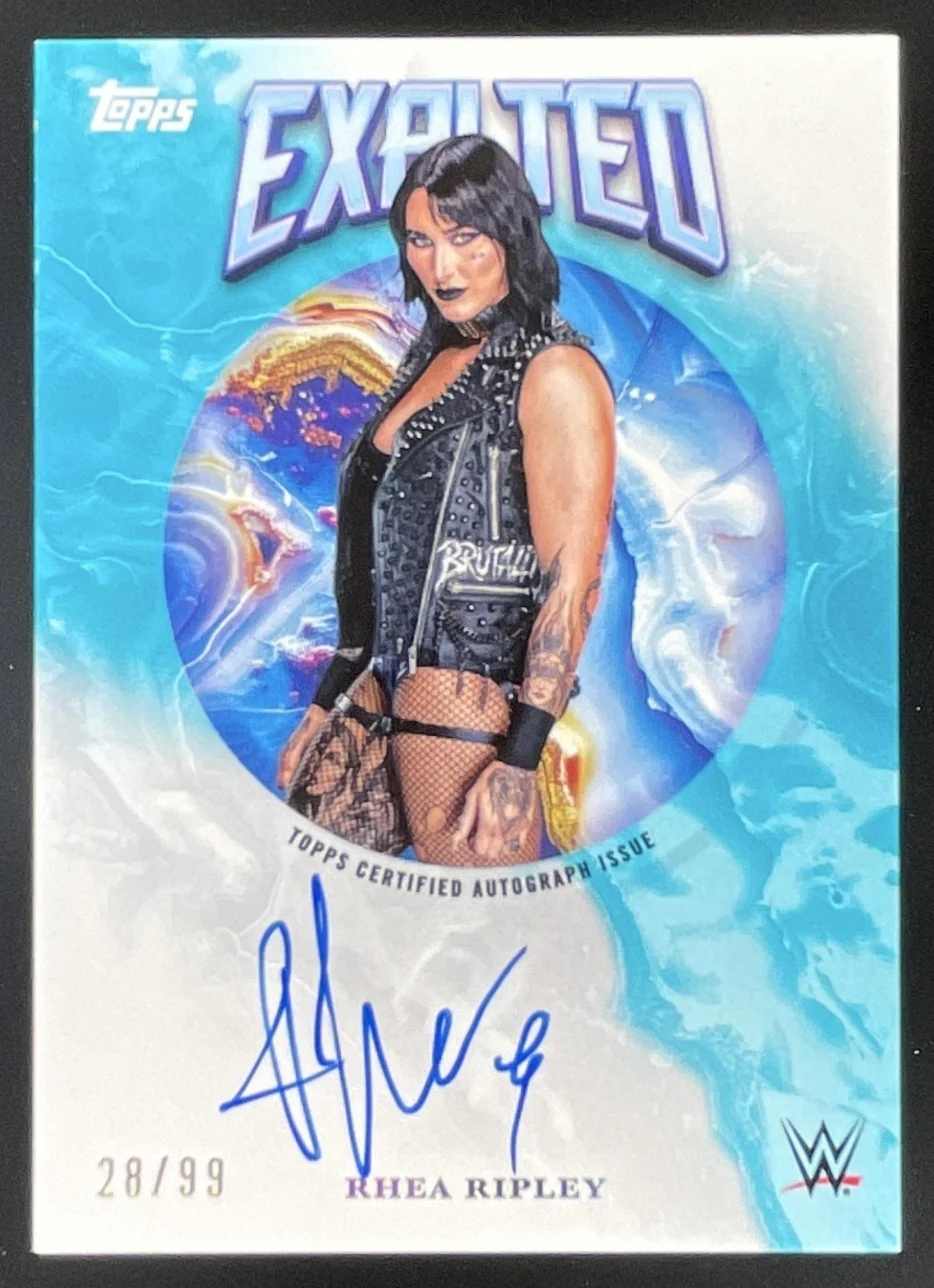 2025 Topps Exalted Exalted Autographs Aqua #EXA-RHE Rhea Ripley Auto /99