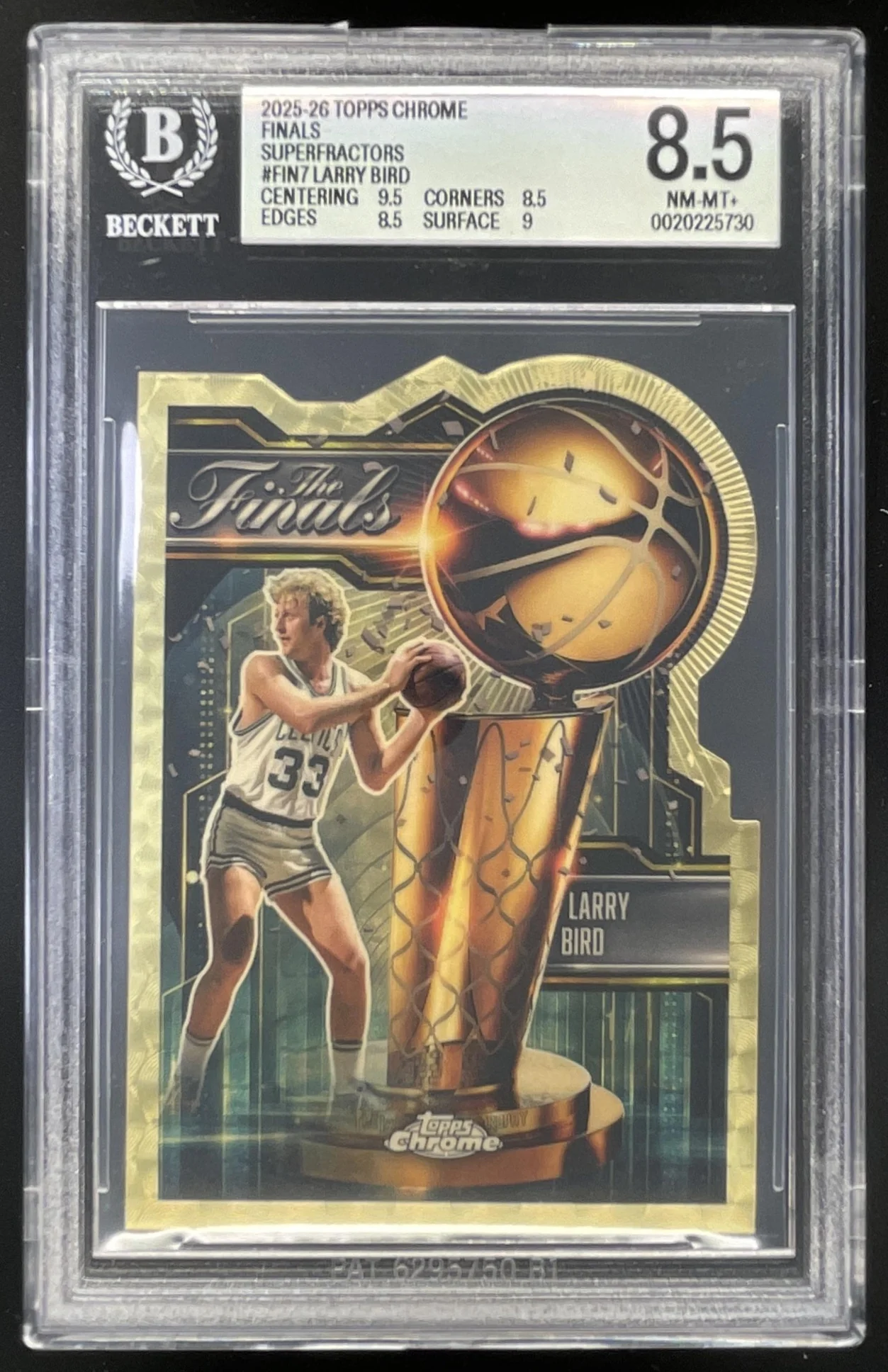 2025-26 Topps Chrome Finals SuperFractor #FIN-7 Larry Bird SSP 1/1 BGS 8.5