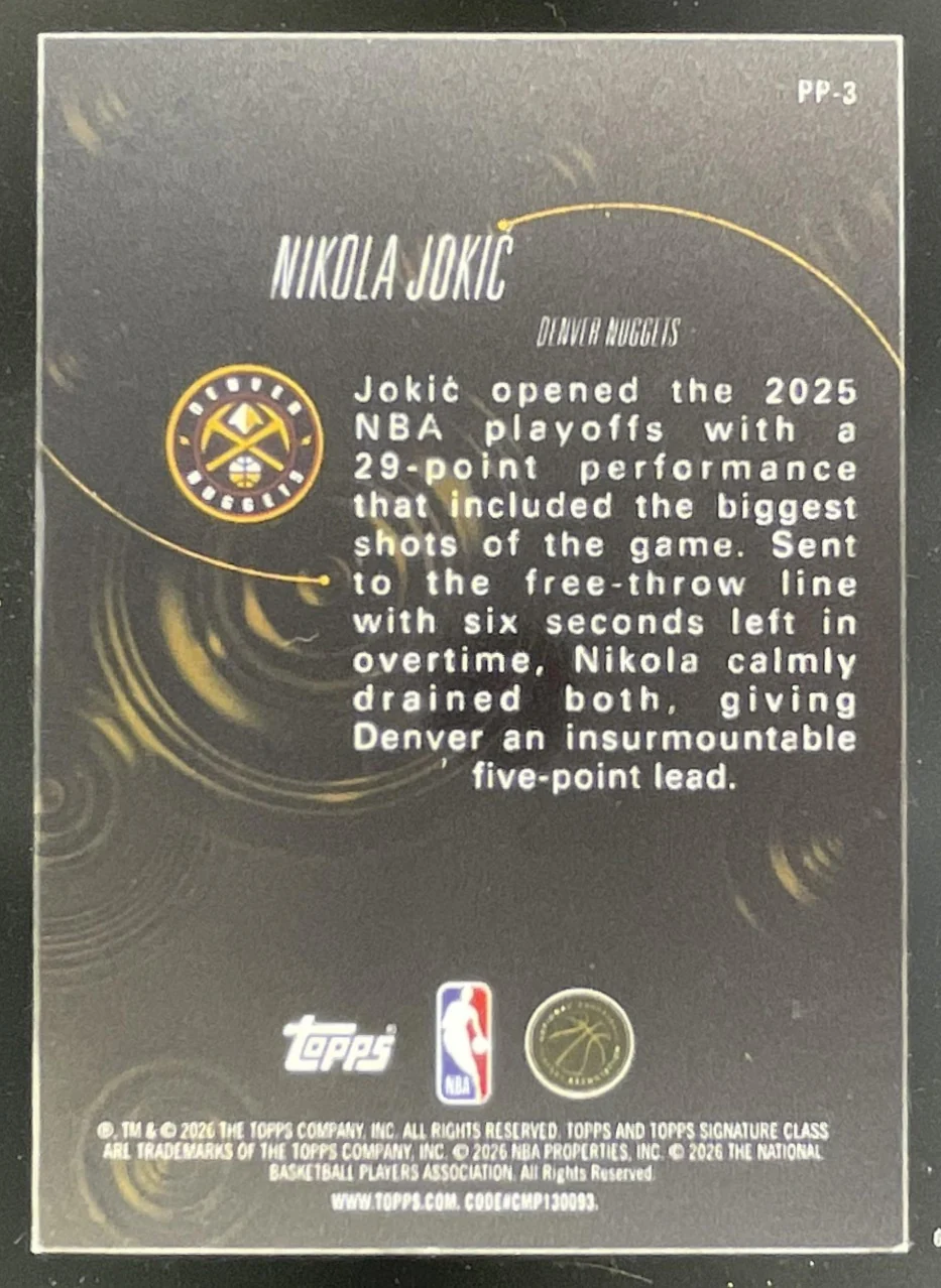 2025-26 Topps Signature Class Pressure Points #PP-3 Nikola Jokic SSP - Image 2
