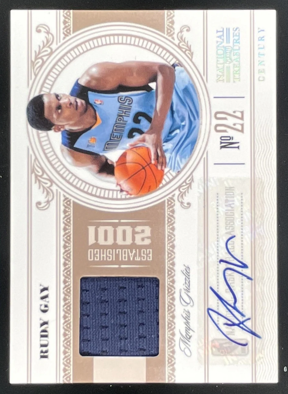 2010 Playoff National Treasures Century Materials Signatures Rudy Gay Auto /99