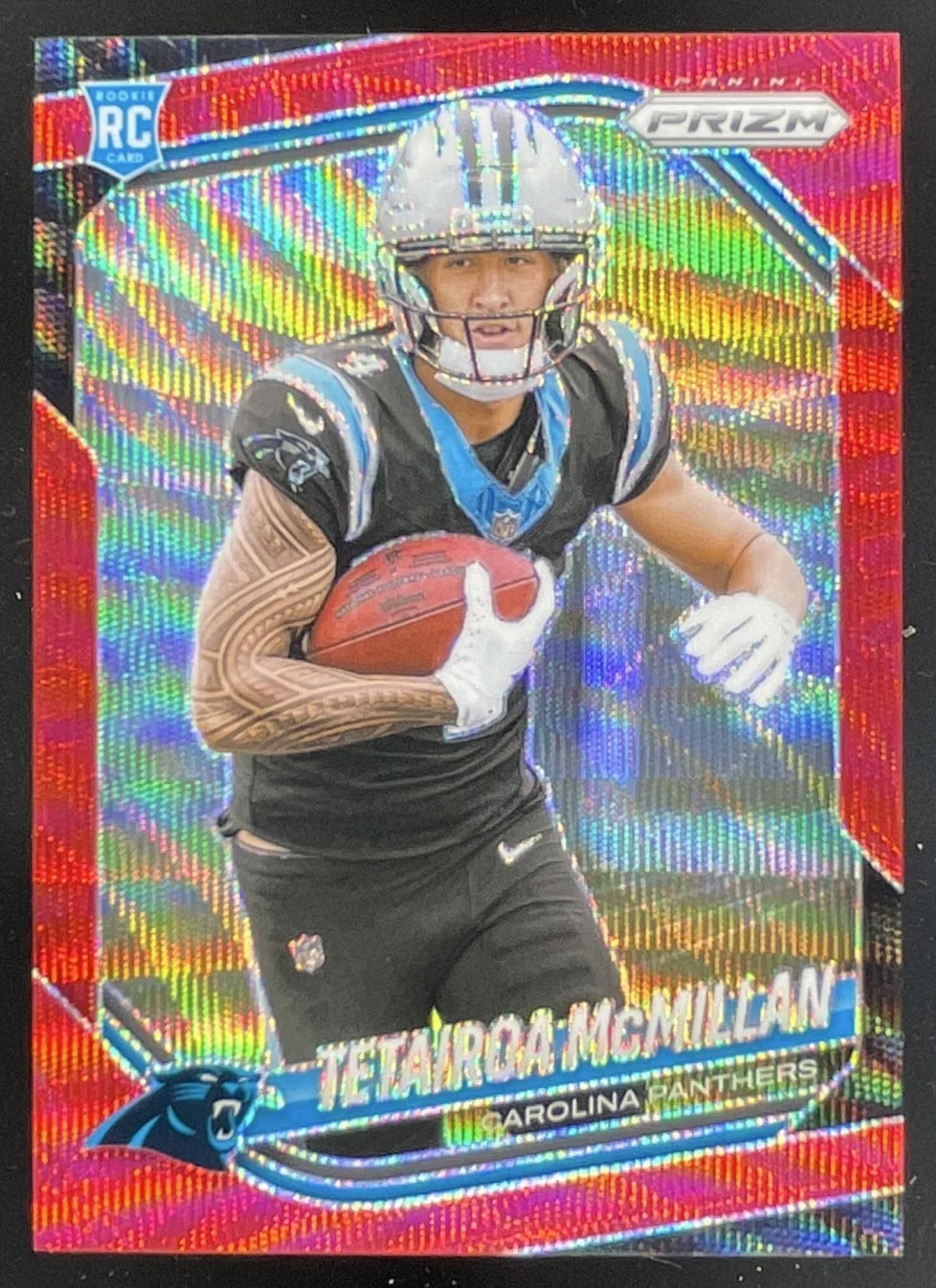 2025 Panini Prizm Red Wave Prizm #311 Tetairoa McMillan RC /149