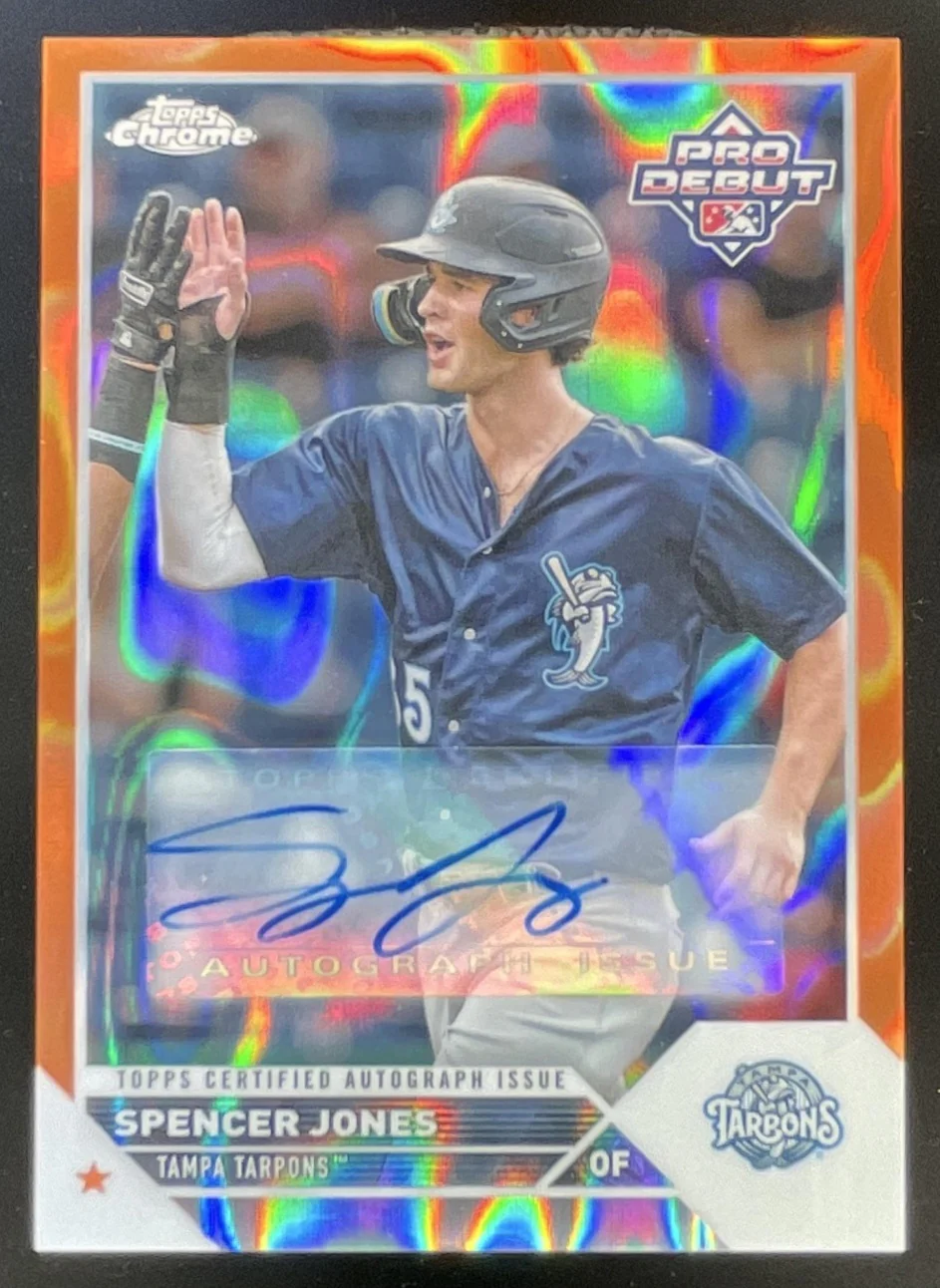 2023 Topps Pro Debut Chrome Orange Lava Refractor #PDC-59 Spencer Jones Auto /25