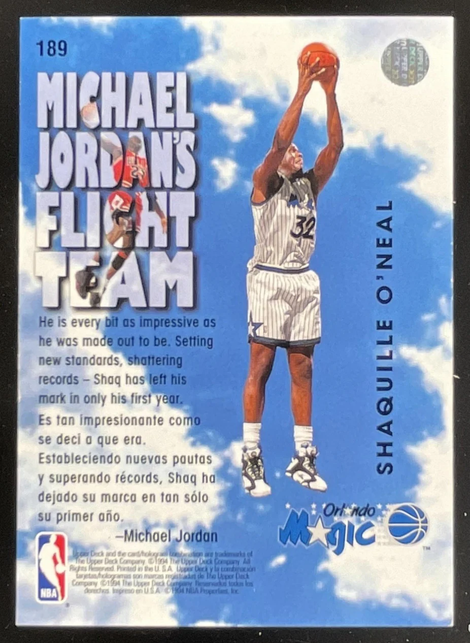 1993-94 Upper Deck #189 Shaquille O'Neal - Image 2