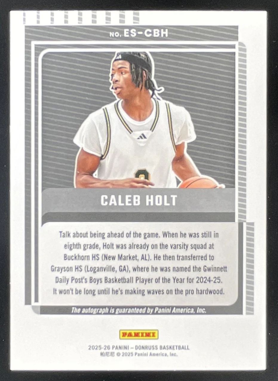 2025-26 Panini Donruss Elite Signatures Explosion Caleb Holt RC Auto /49 - Image 2