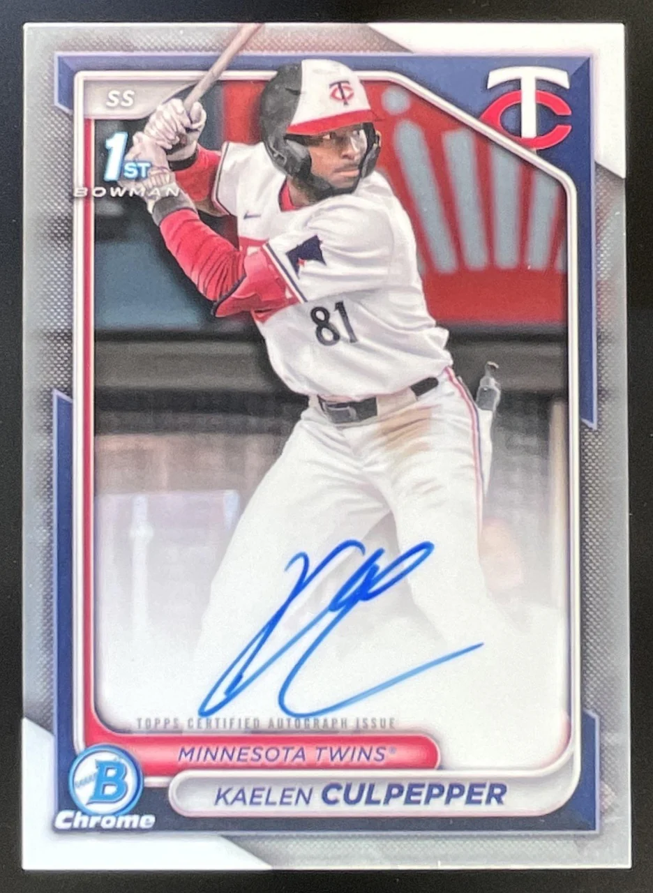 2024 Bowman Draft Chrome Prospect Autographs #CPA-KC Kaelen Culpepper RC Auto